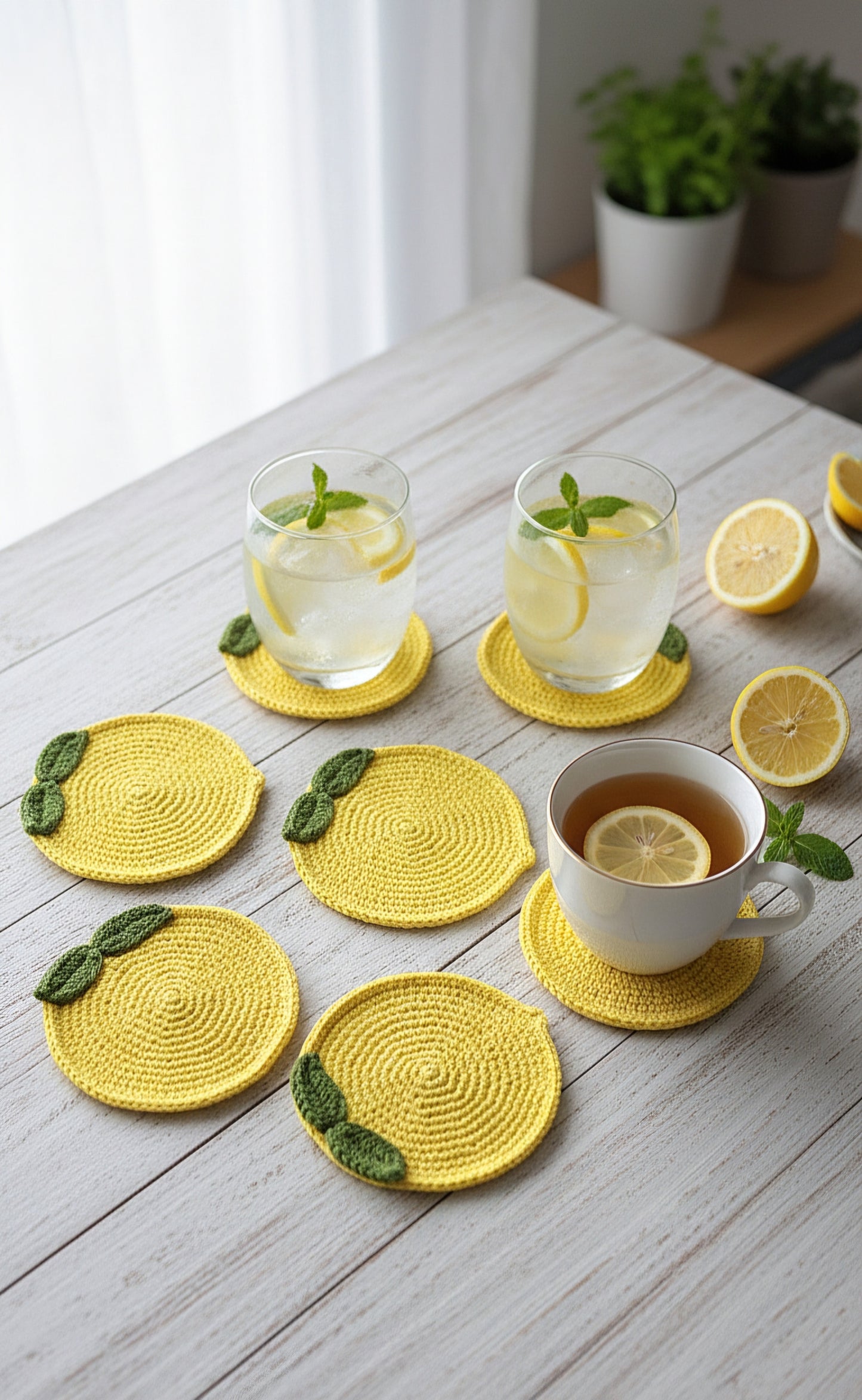 Crochet Lemon Coasters β Bringing a Splash of Sunshine to Your Table π