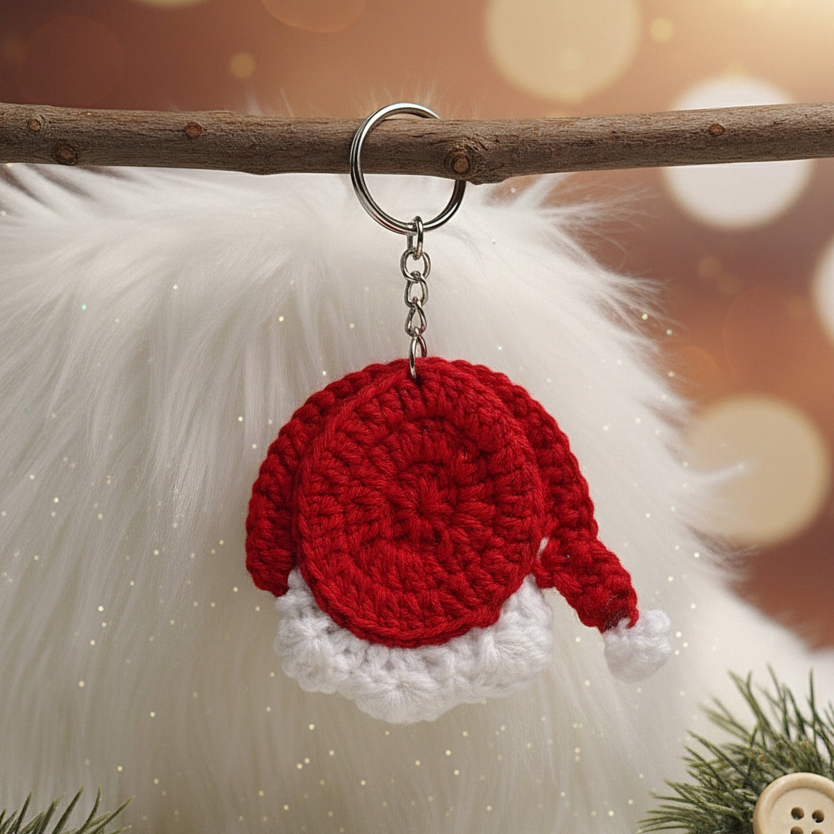 Handcrafted Santa Keychain – Perfect Christmas Gift