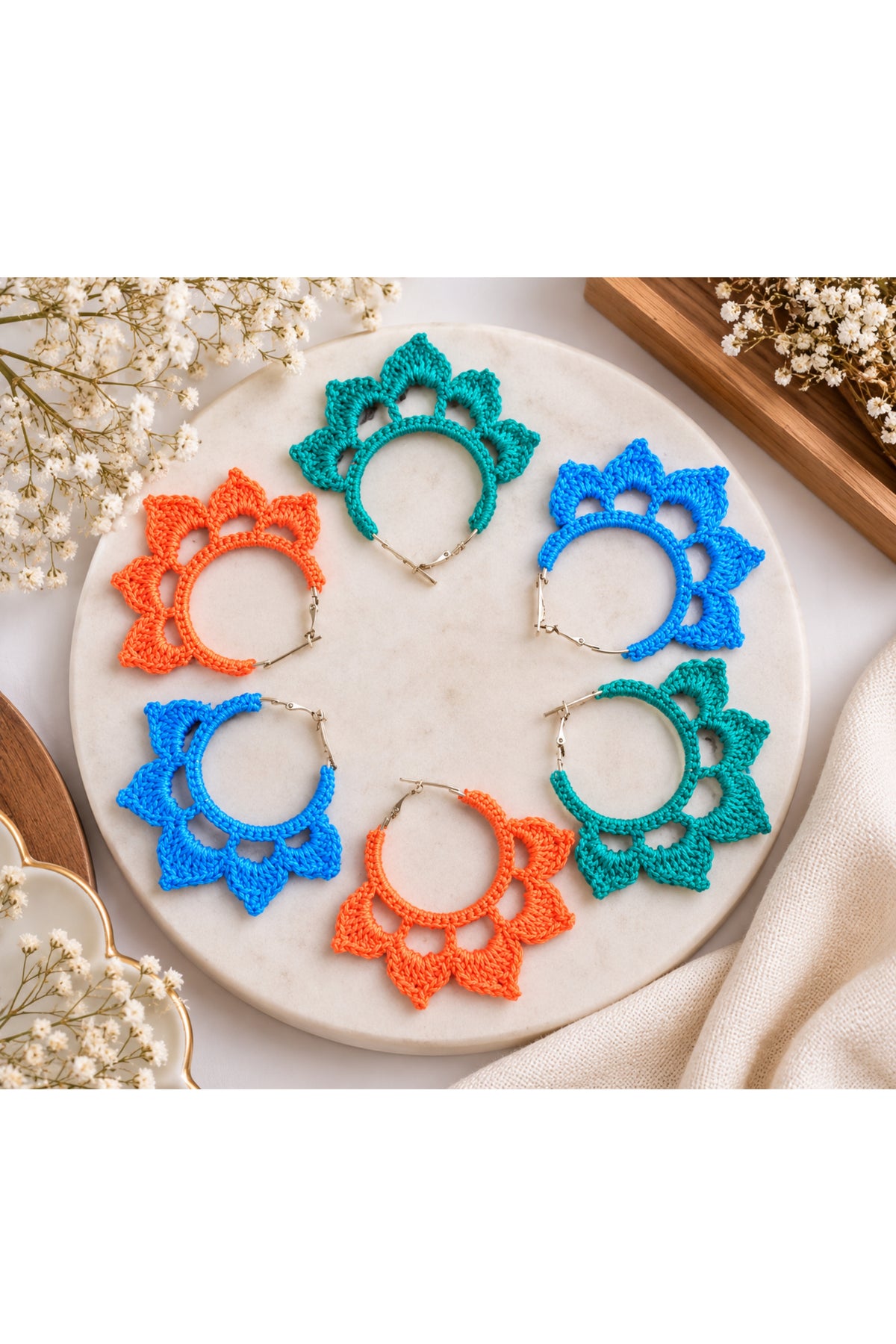 Crochet Floral Earrings πΈ
