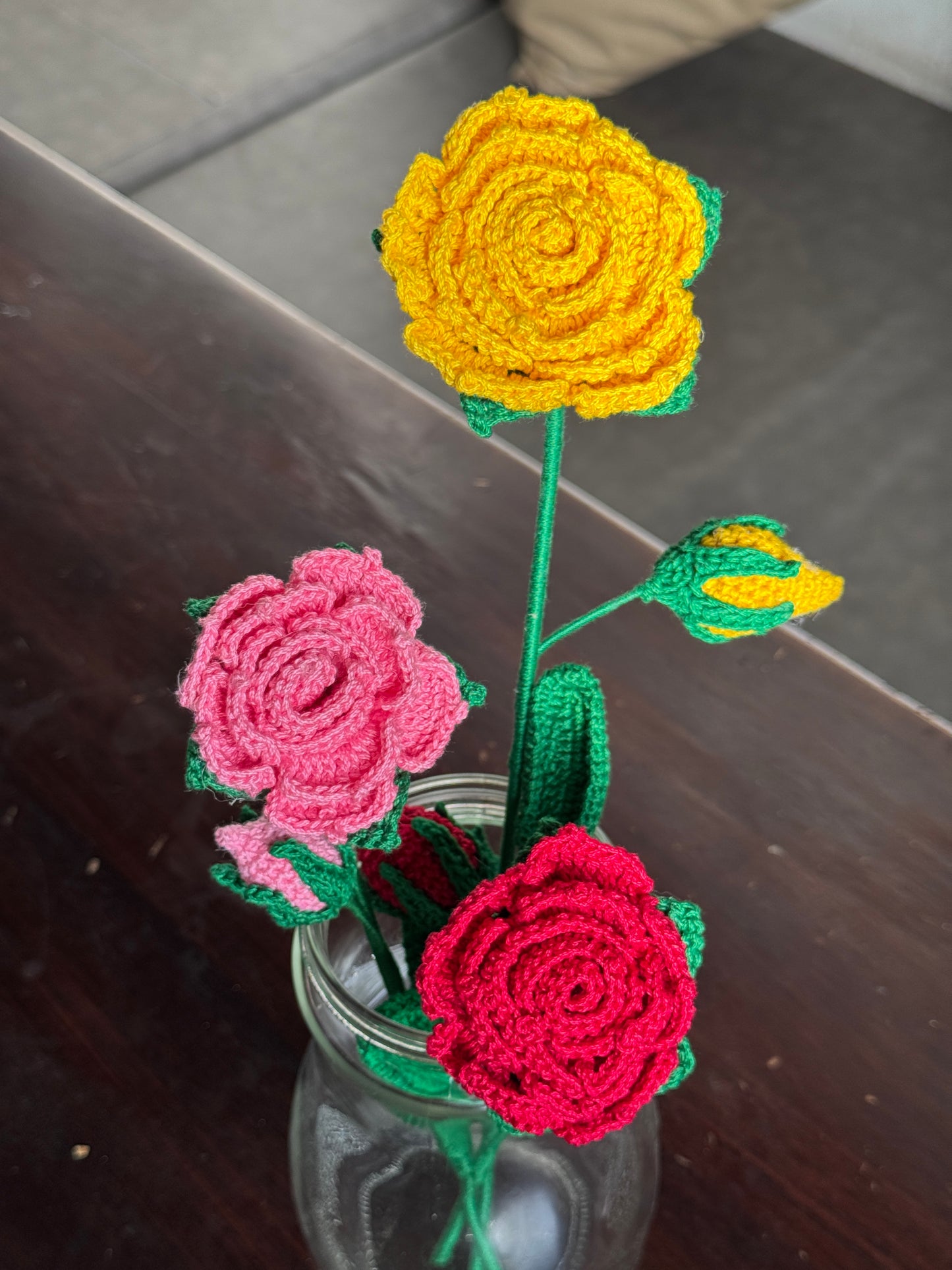 Rose Flower Pot – Handmade Crochet