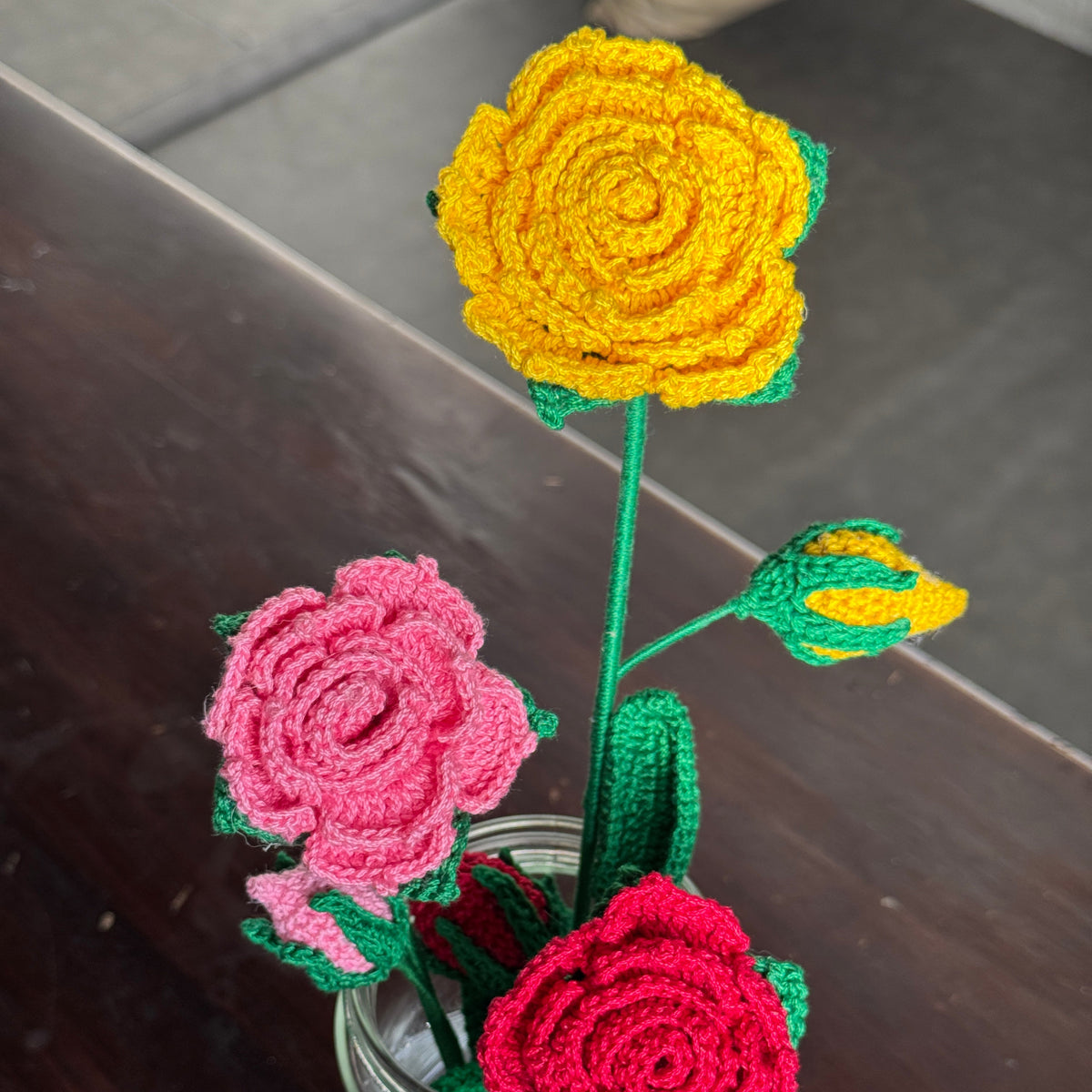Rose Flower Pot – Handmade Crochet