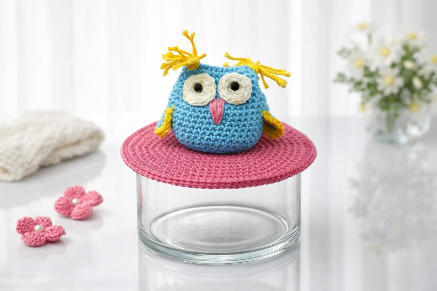 Whimsical Crochet Owl Lid Cover – Cozy Kitchen Essential 🦉