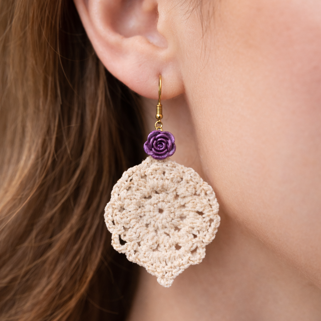Crochet Floral Lace Earrings