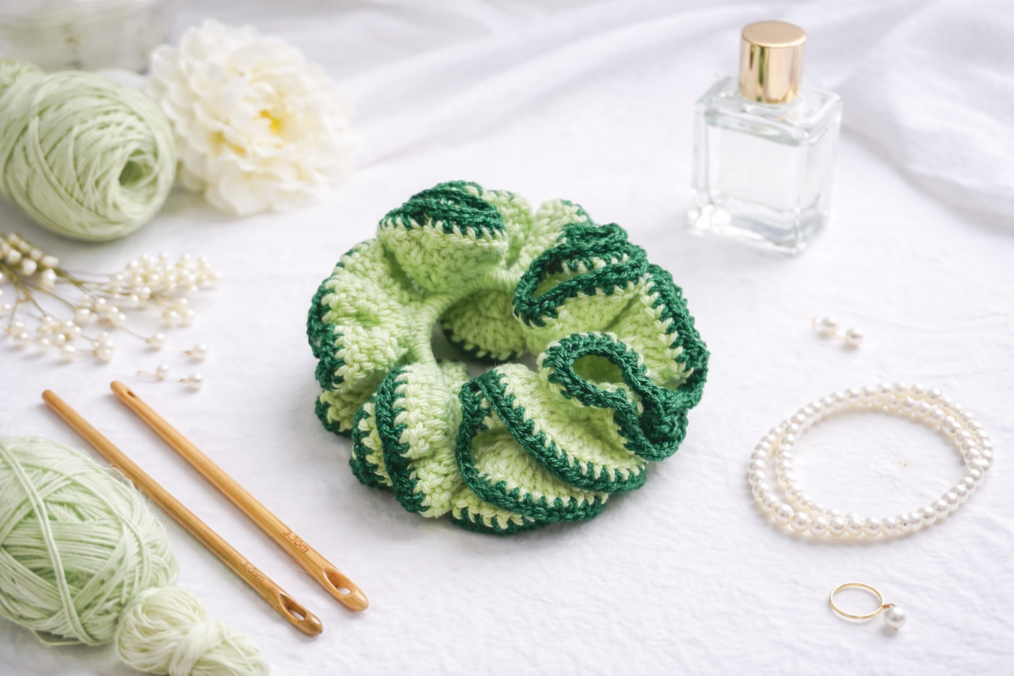 Crochet Ruffle Scrunchie