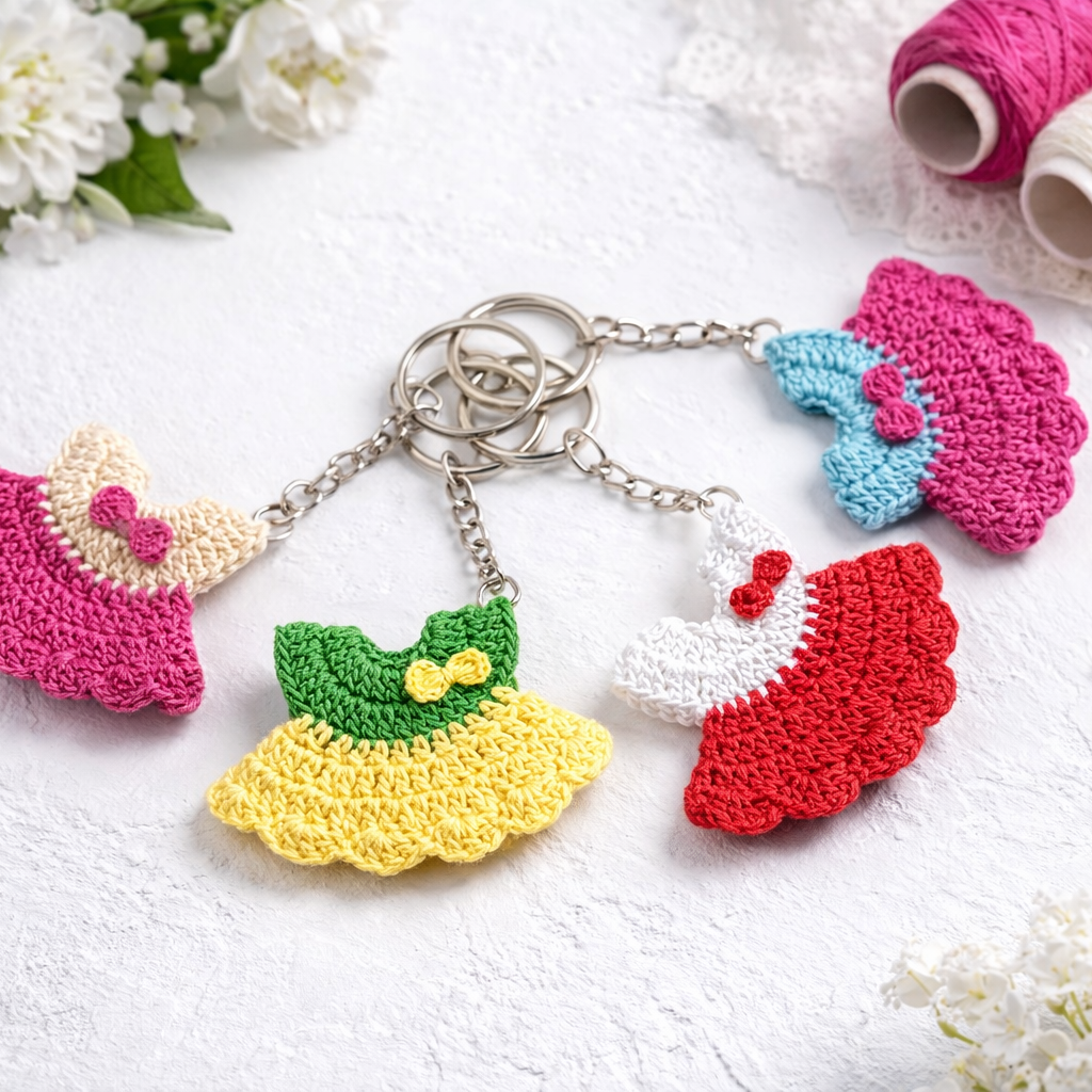 Mini Crochet Dress Keyrings | Handmade Cute Charms 👗