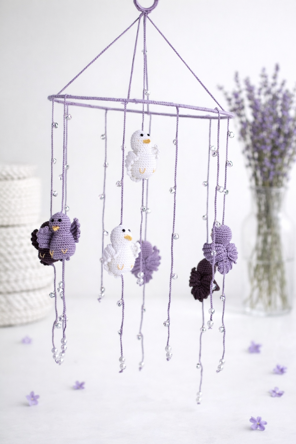 Crochet Bird Crib Mobile 🕊️💜