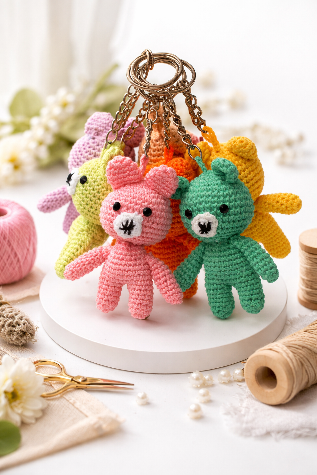 Mini Crochet Teddy Keyrings | Handmade Plush Charms 🧸