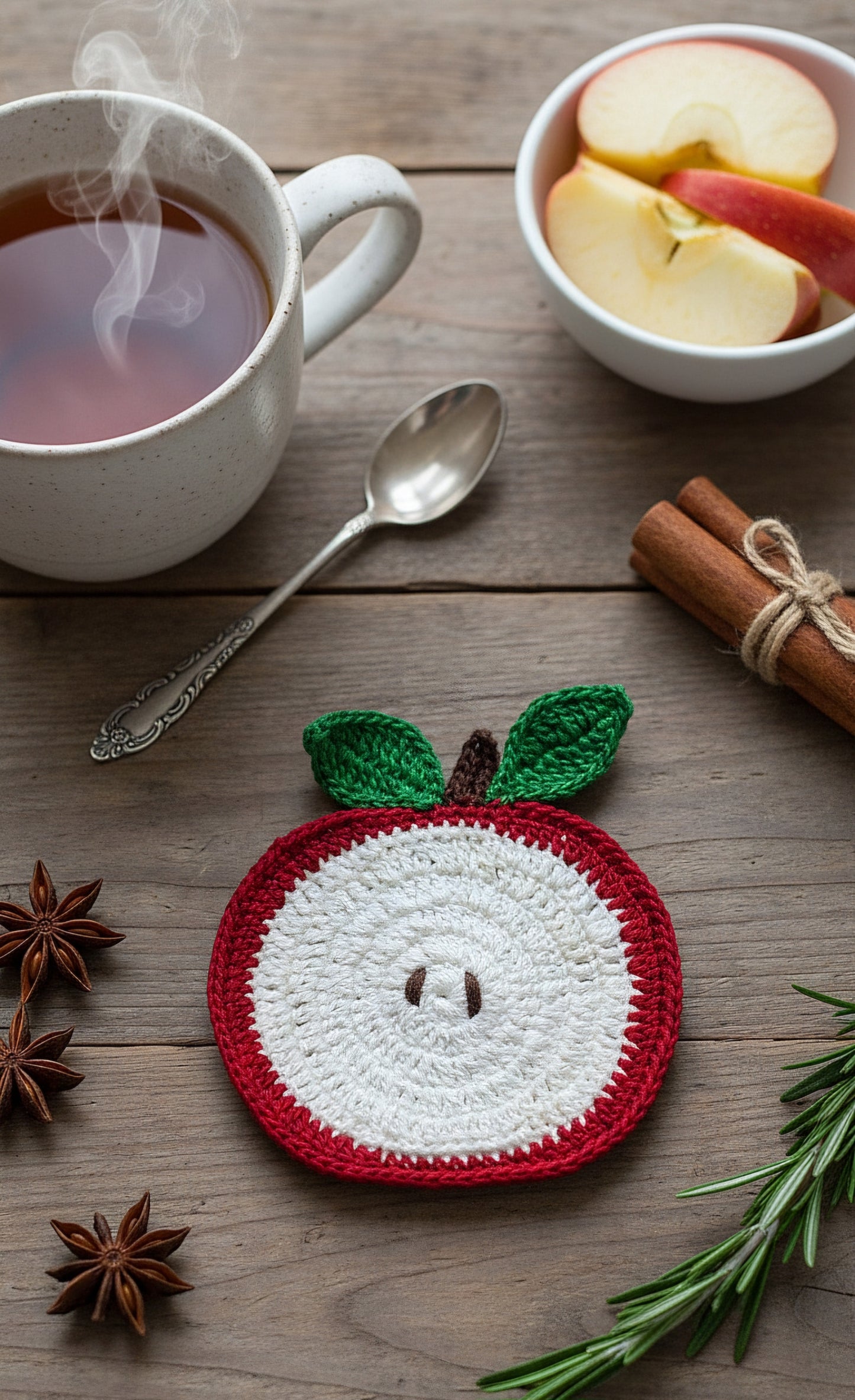 Apple Crochet Coasters – Handcrafted Freshness for Your Table 🍎