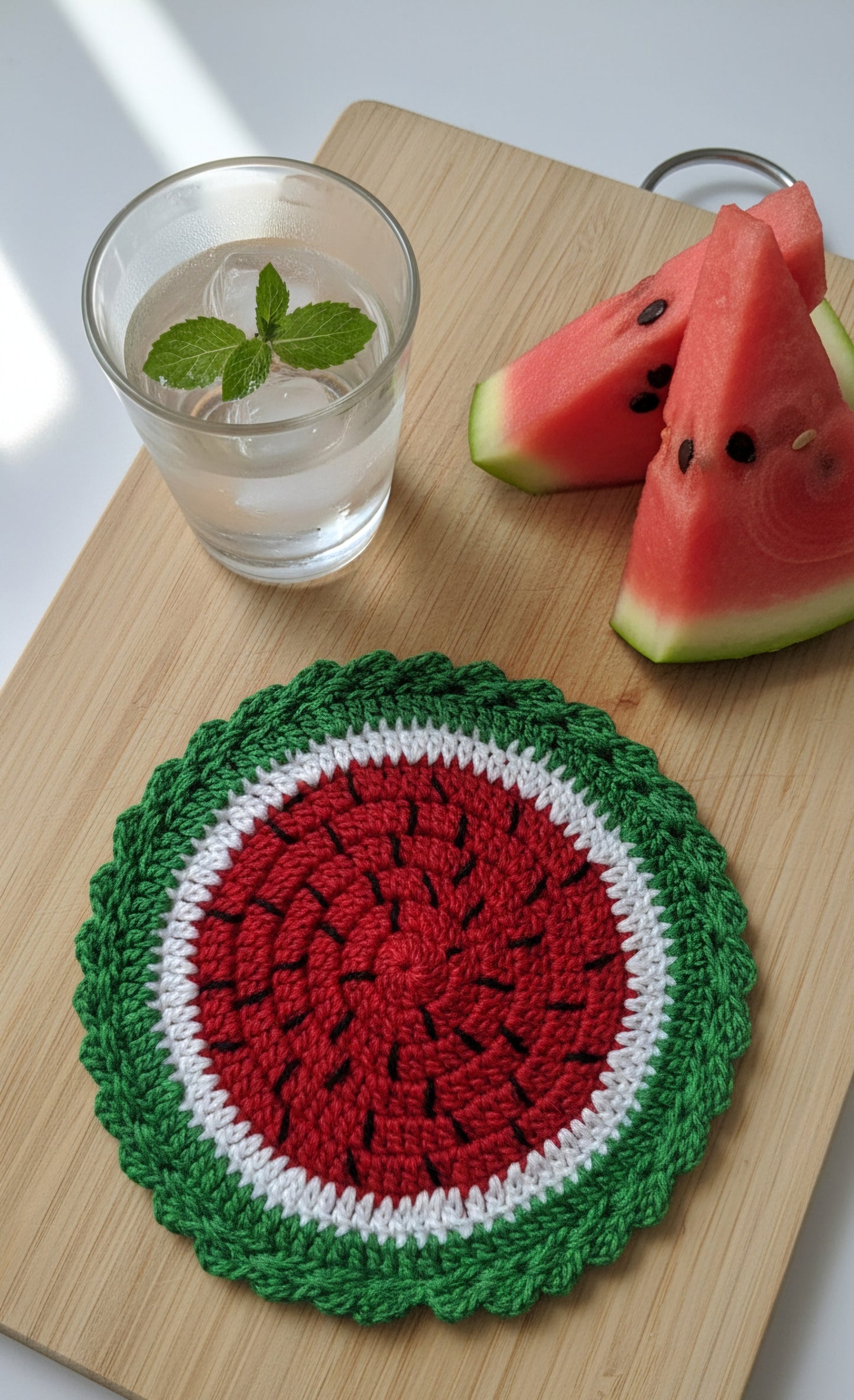 Watermelon Crochet Coasters – A Refreshing Touch for Your Table