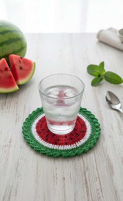 Watermelon Crochet Coasters – A Refreshing Touch for Your Table