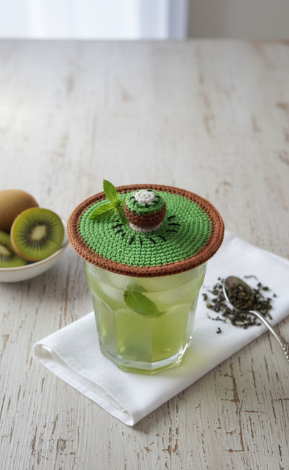 Kiwi Crochet Glass Lids – Handcrafted Freshness for Every Sip 🥝