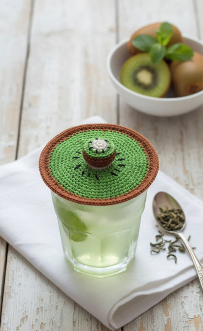 Kiwi Crochet Glass Lids – Handcrafted Freshness for Every Sip 🥝