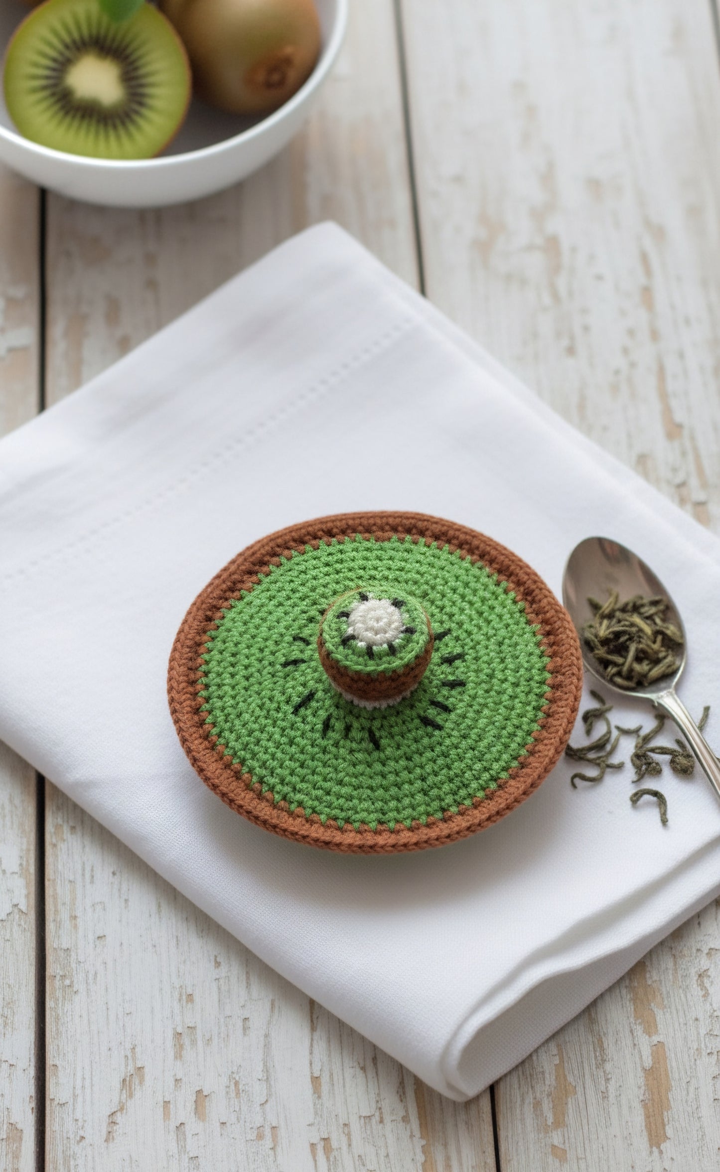 Kiwi Crochet Glass Lids – Handcrafted Freshness for Every Sip 🥝