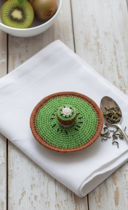 Kiwi Crochet Glass Lids – Handcrafted Freshness for Every Sip 🥝
