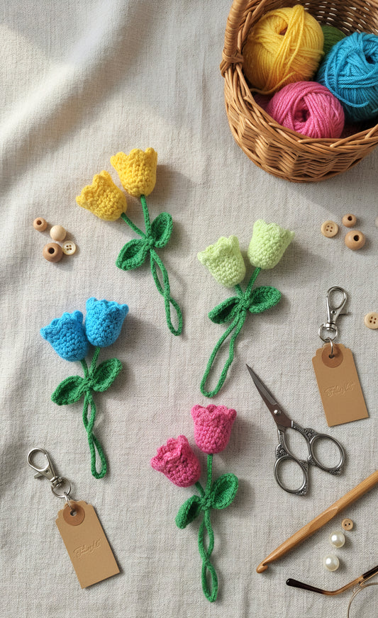 Crochet Flower Bag Charm – A Touch of Handmade Sunshine Wherever You Go 🌼👜
