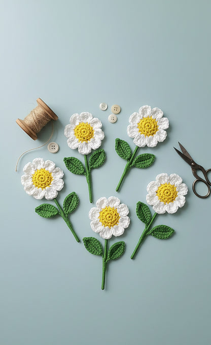 Blooming Daisy Crochet Fridge Magnet - Nature-Inspired Charm for Your Fridge 🌼