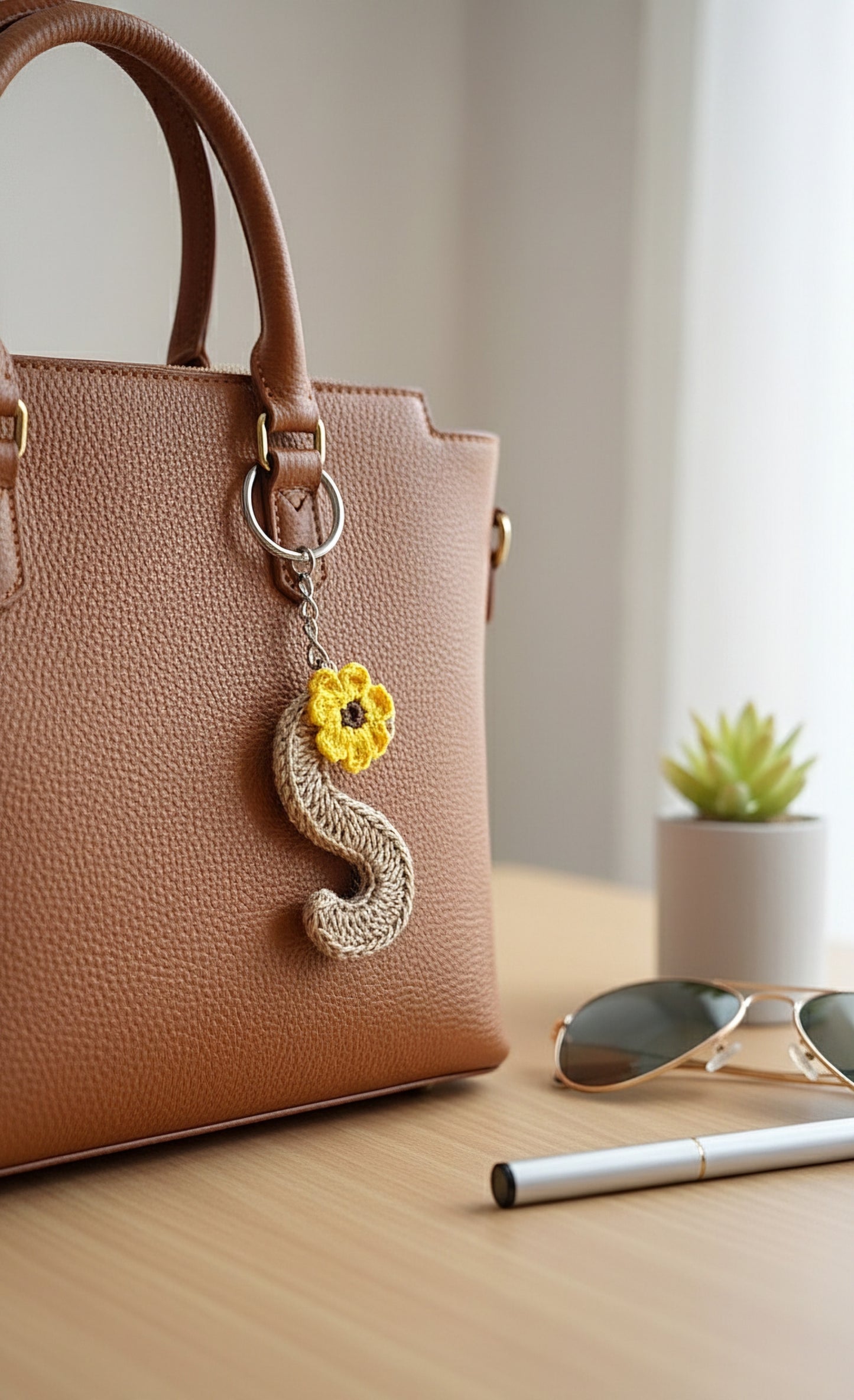 Crochet Alphabet Charm Keychain – Personalized Flair for Your Accessories 🔠💛