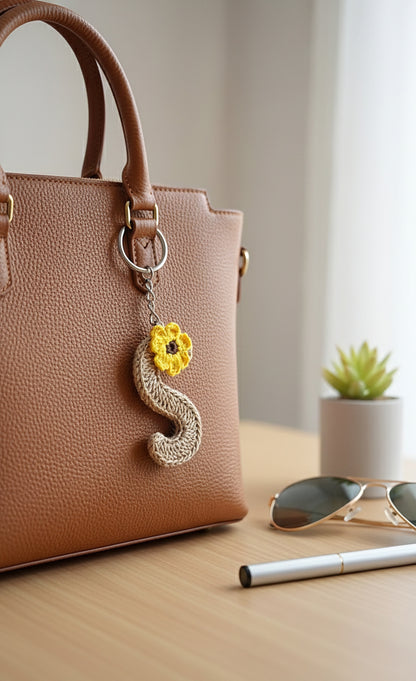 Crochet Alphabet Charm Keychain – Personalized Flair for Your Accessories 🔠💛