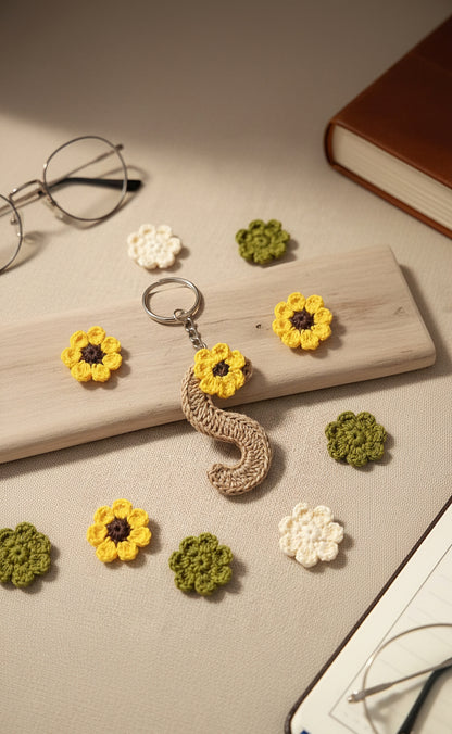 Crochet Alphabet Charm Keychain – Personalized Flair for Your Accessories 🔠💛