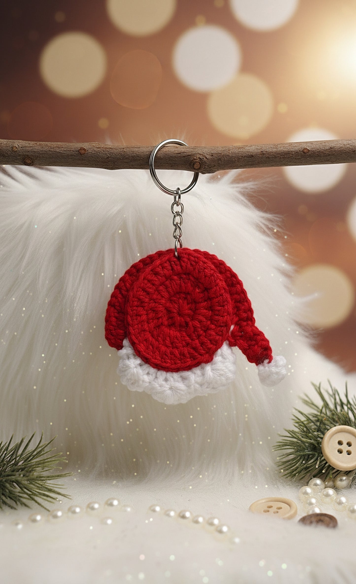 Handcrafted Santa Keychain – Perfect Christmas Gift
