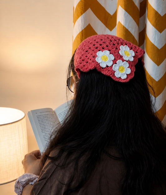 Crochet Flower Bandana 🌼