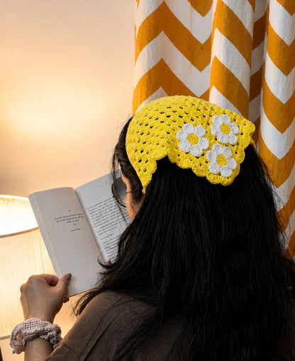 Crochet Flower Bandana 🌼