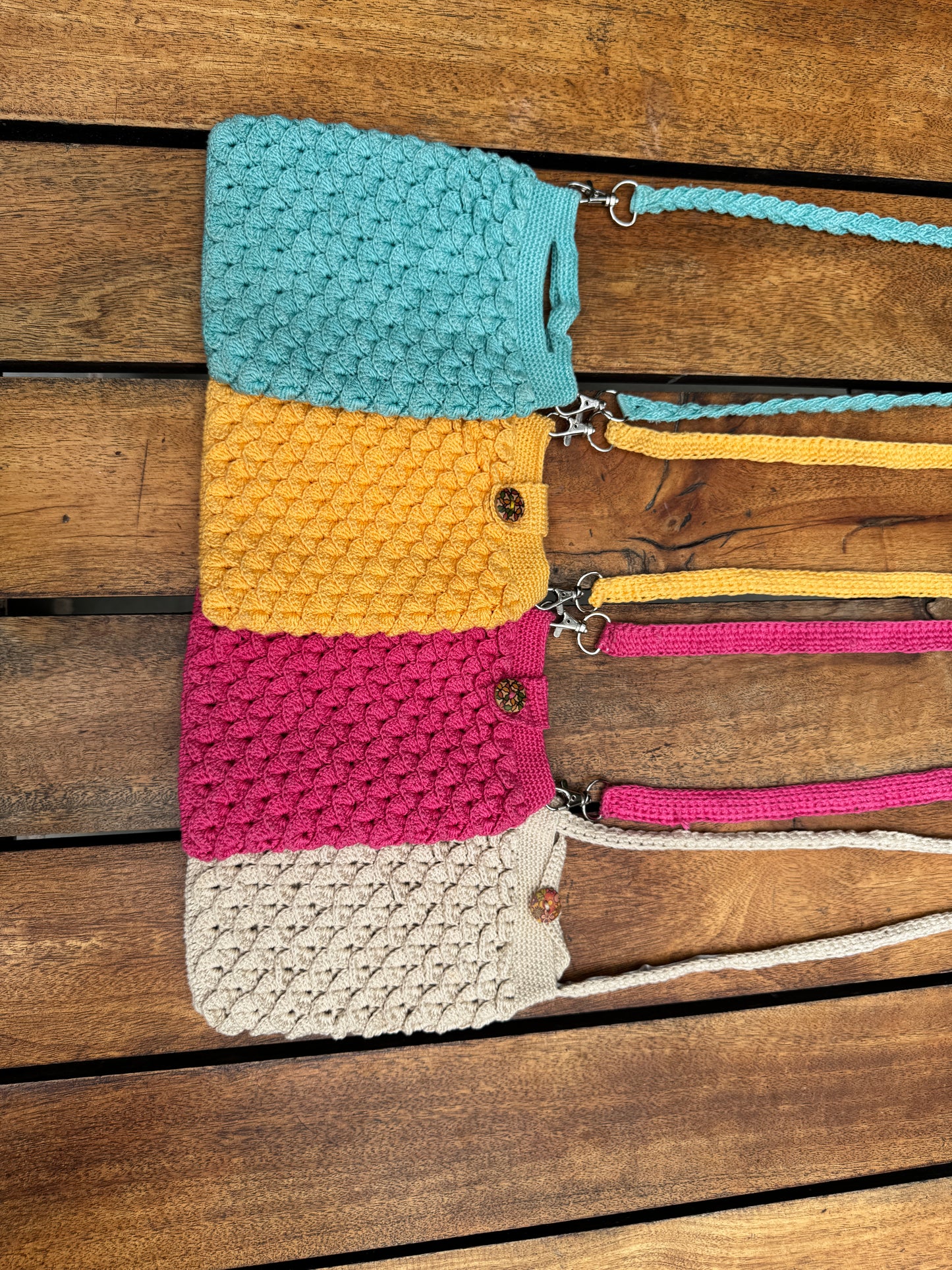 Handcrafted Crochet Sling Bag – Crocodile Stitch