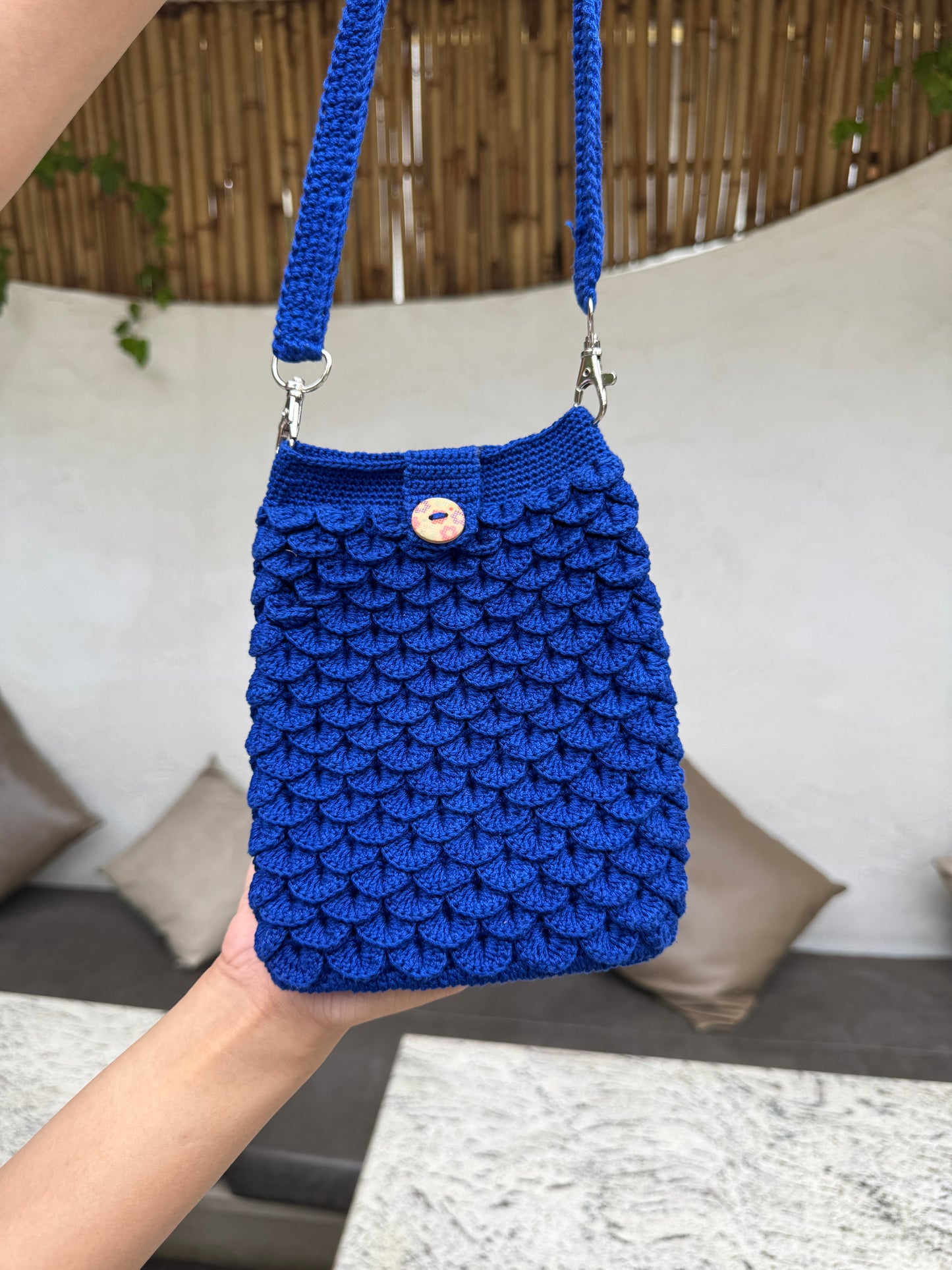 Handcrafted Crochet Sling Bag – Crocodile Stitch
