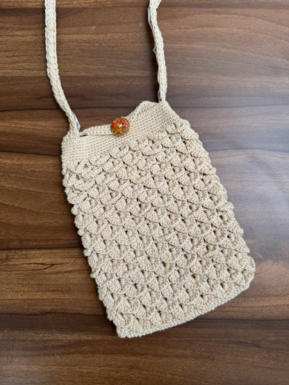 Handcrafted Crochet Sling Bag – Crocodile Stitch