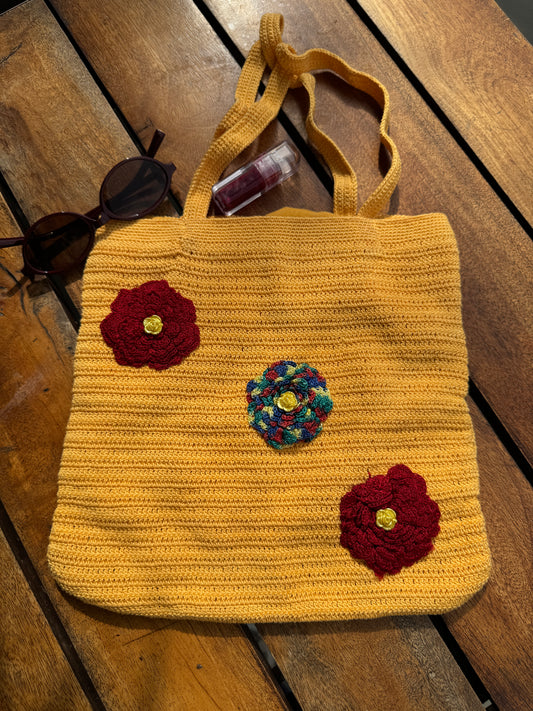 Handmade Crochet Tote Bag – Big Double-Sided Design