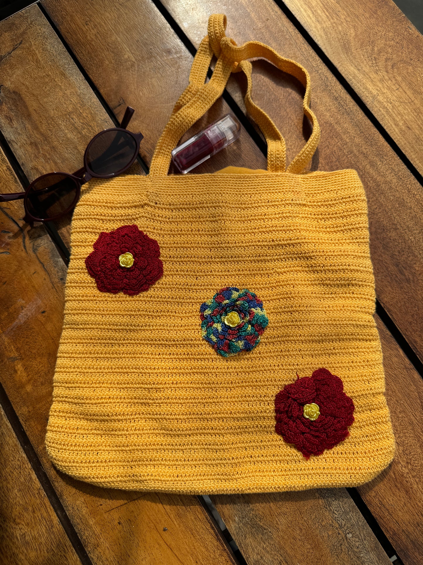 Handmade Crochet Tote Bag – Big Double-Sided Design