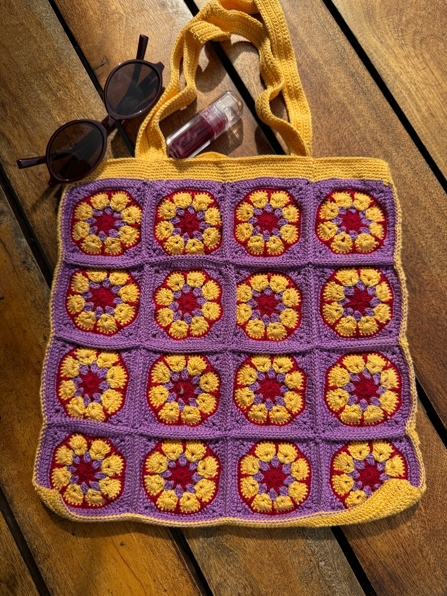 Handmade Crochet Tote Bag – Big Double-Sided Design