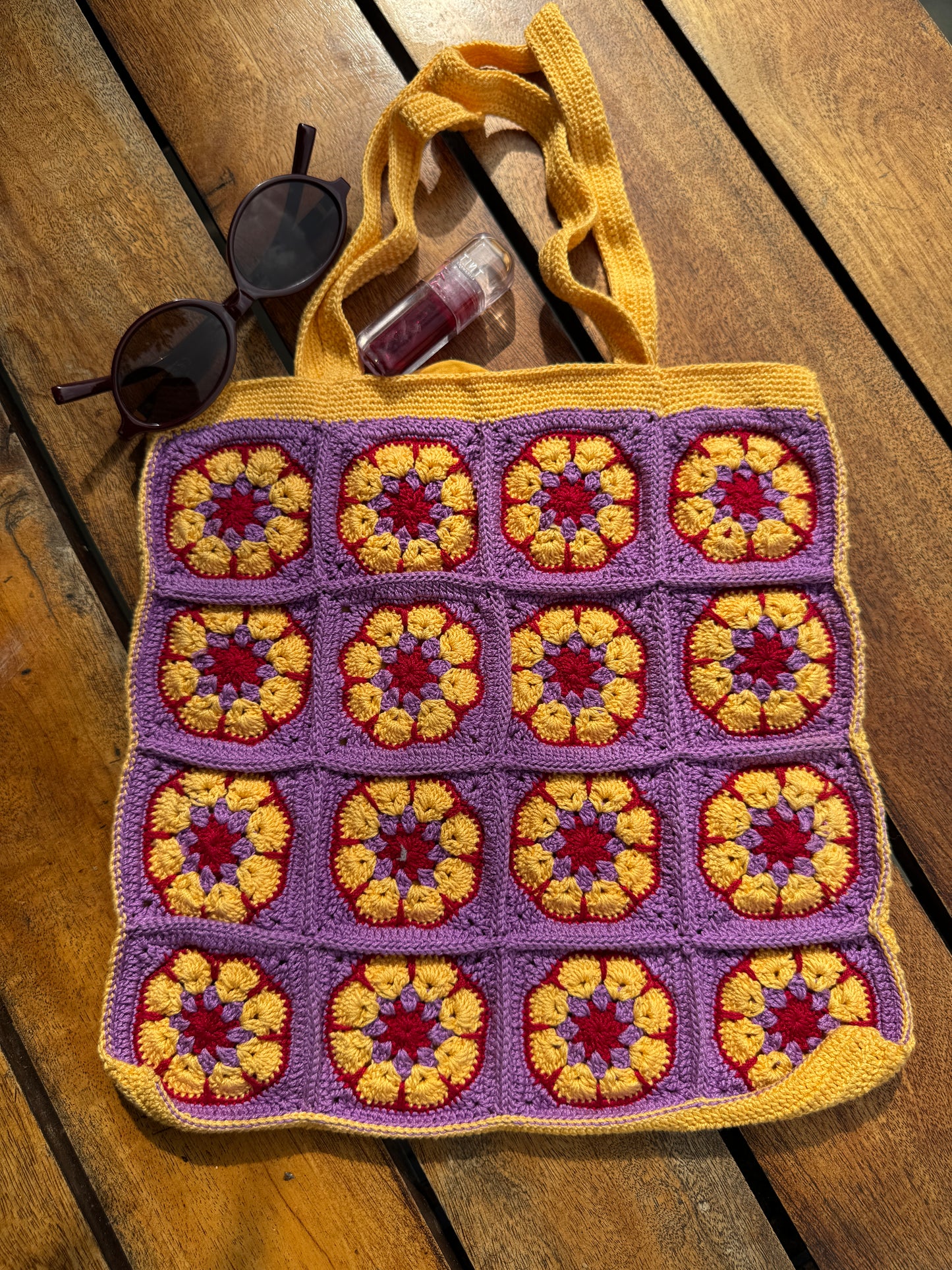 Handmade Crochet Tote Bag – Big Double-Sided Design