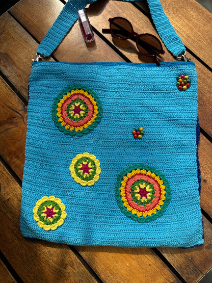 Handmade Crochet Tote Bag – Big Double-Sided Design