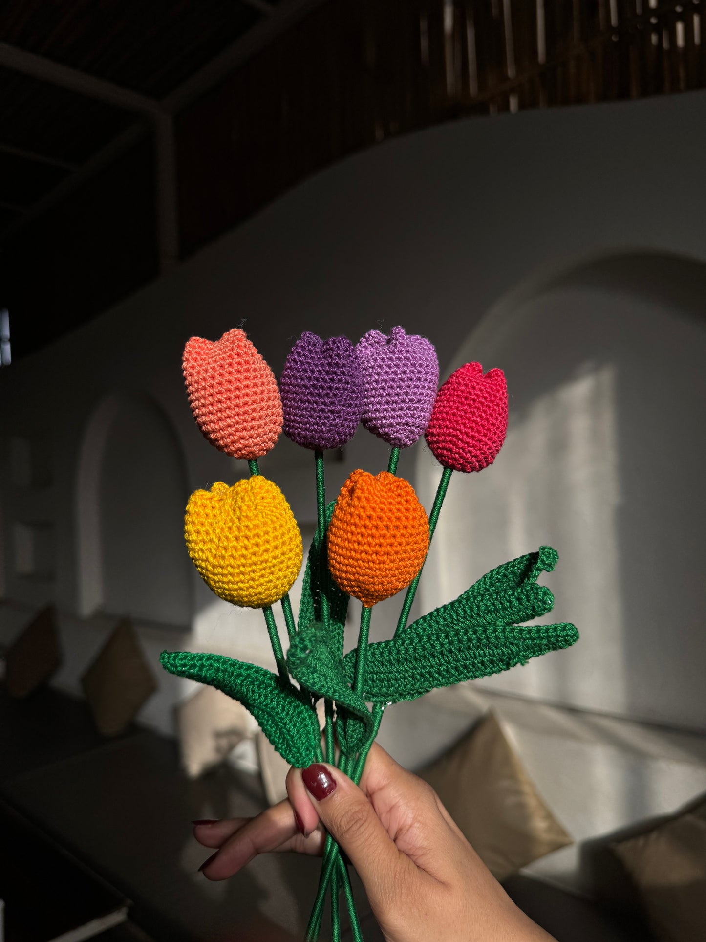 Tulip Handmade Crochet Flower ( Single )