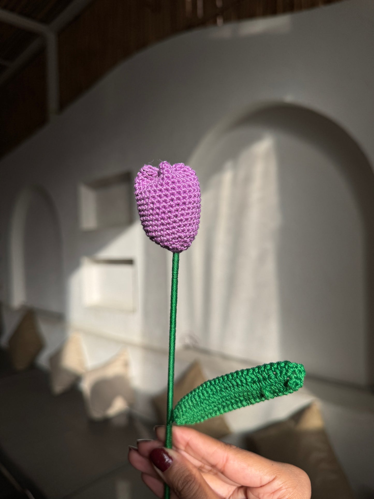 Tulip Handmade Crochet Flower ( Single )