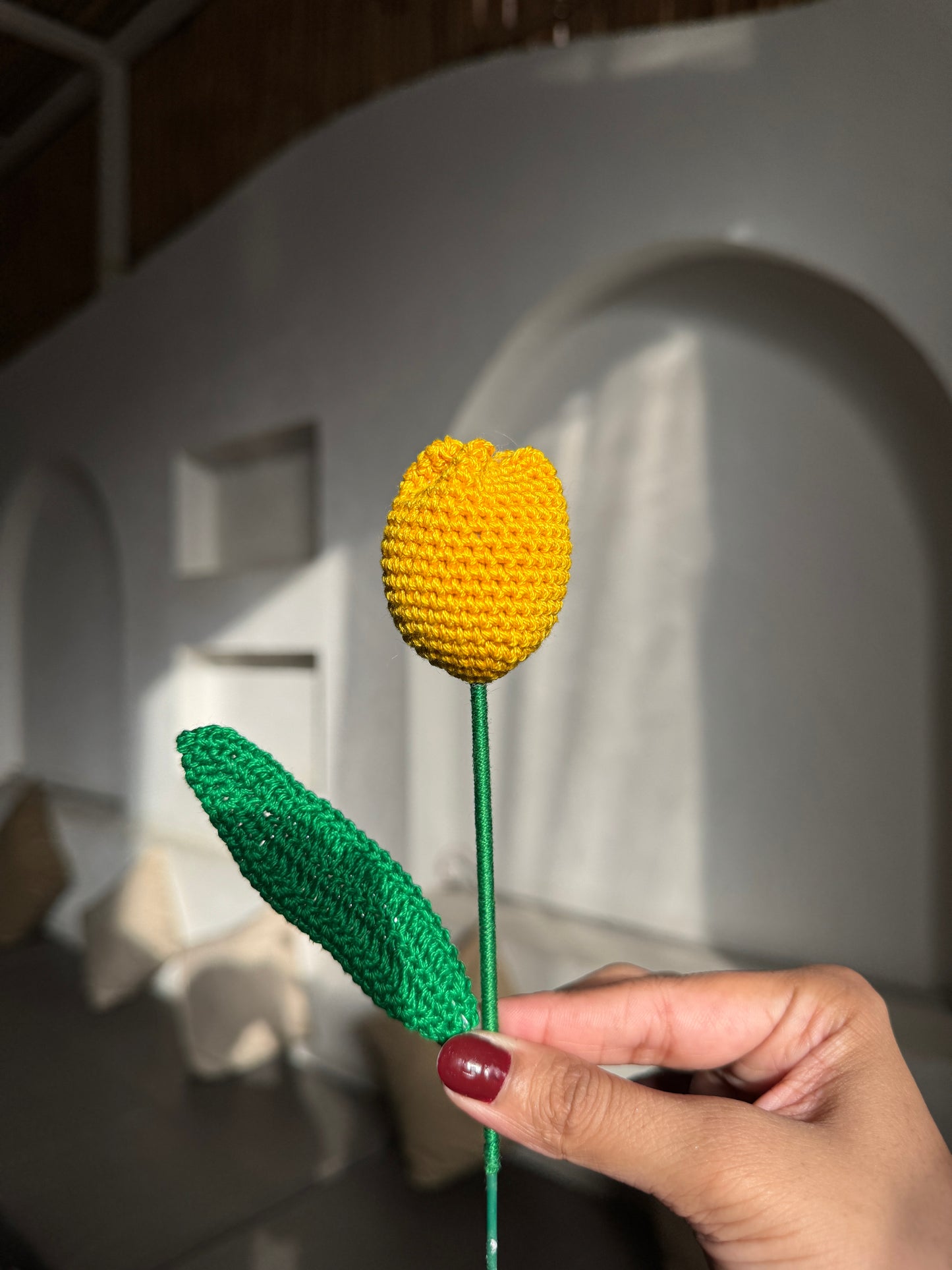 Tulip Handmade Crochet Flower ( Single )
