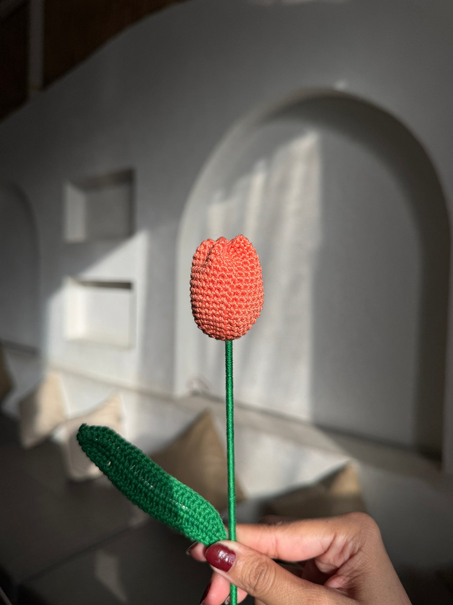 Tulip Handmade Crochet Flower ( Single )