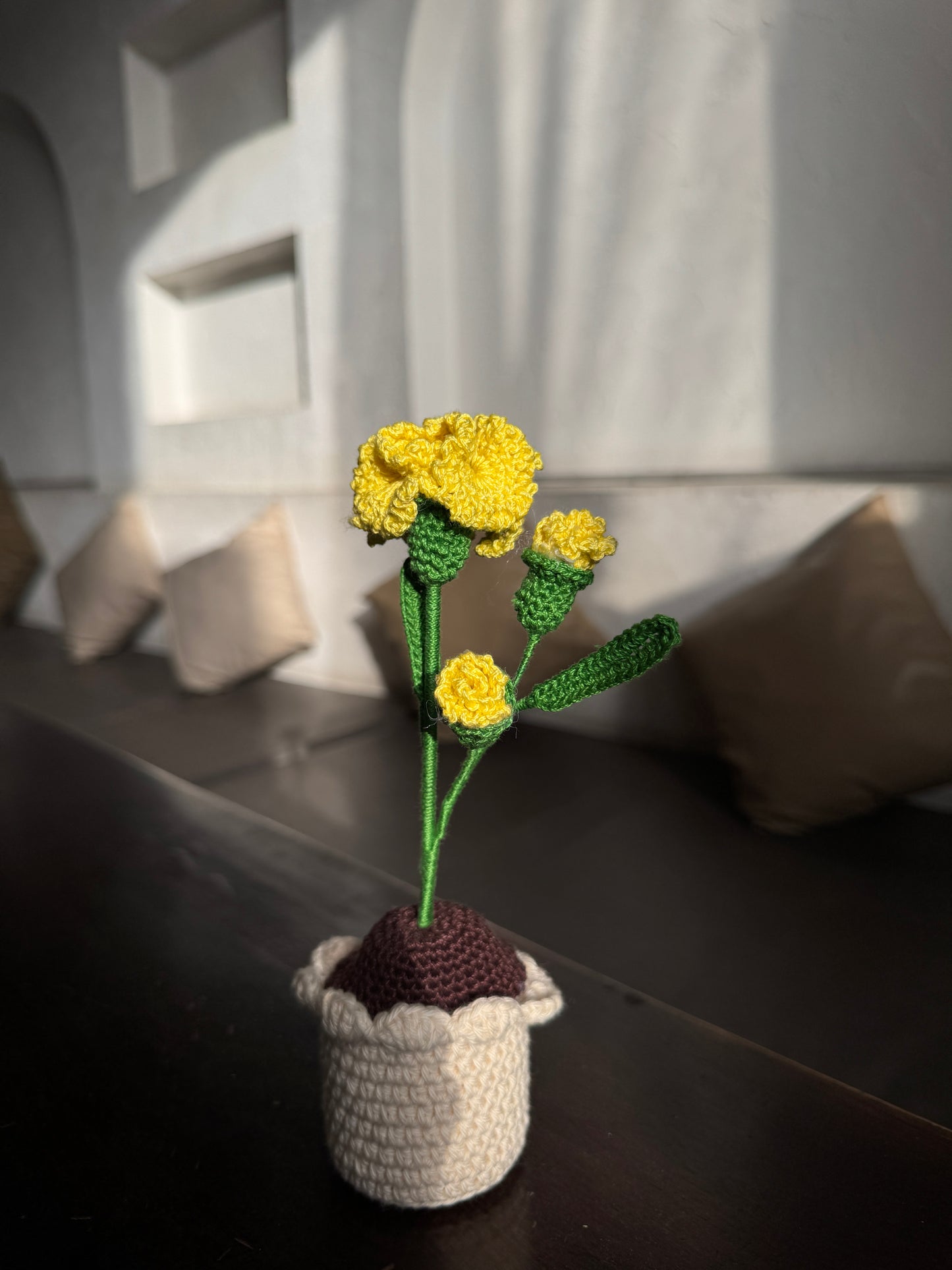 Marigold Small Flower Pot – Handmade Crochet