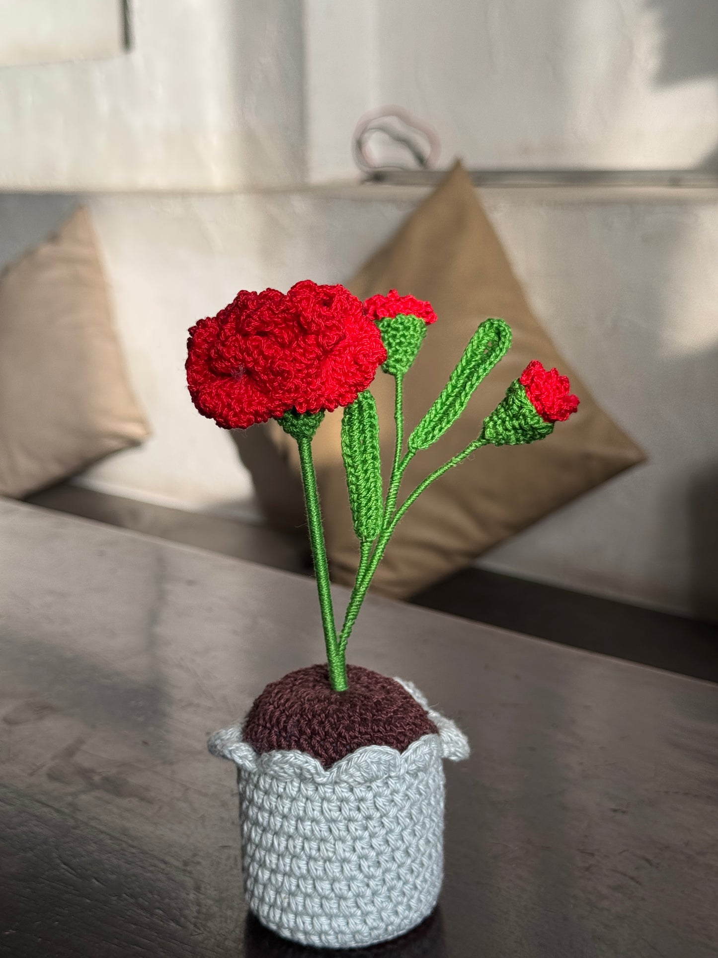Marigold Small Flower Pot – Handmade Crochet