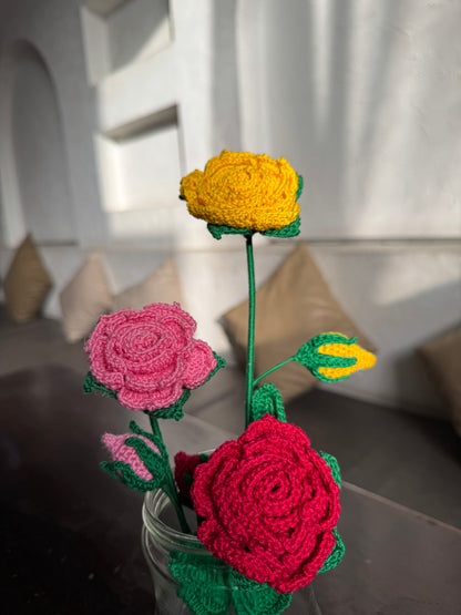 Rose Flower Pot – Handmade Crochet
