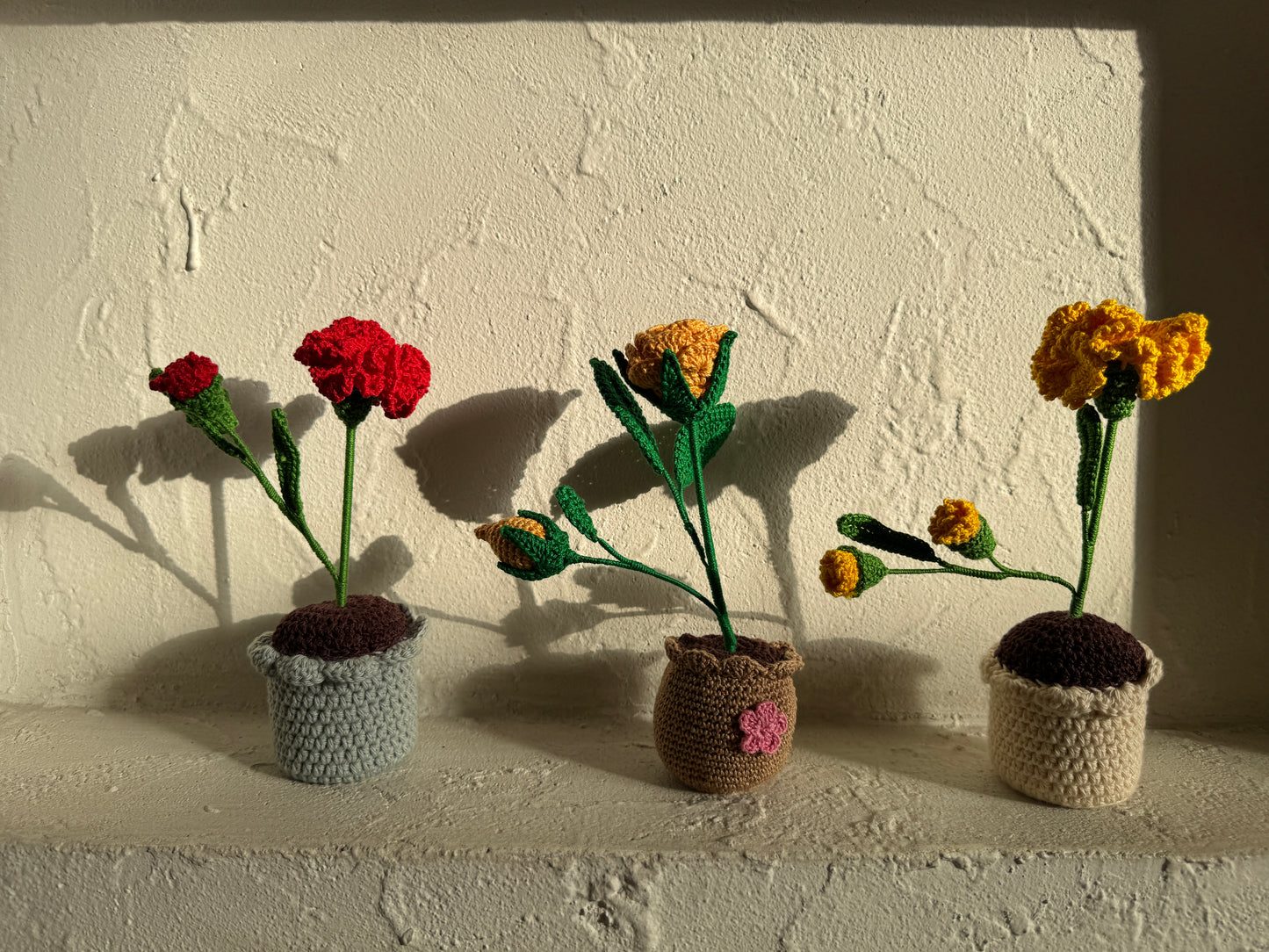 Marigold Small Flower Pot – Handmade Crochet