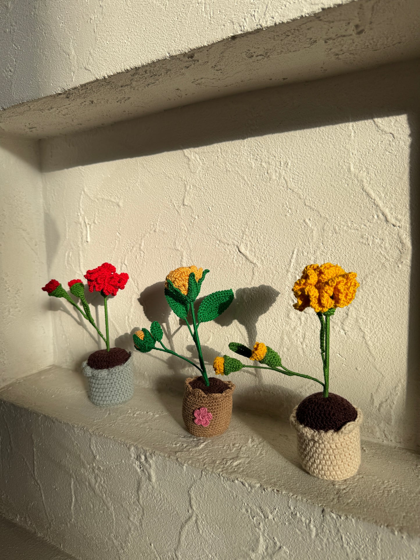 Marigold Small Flower Pot – Handmade Crochet