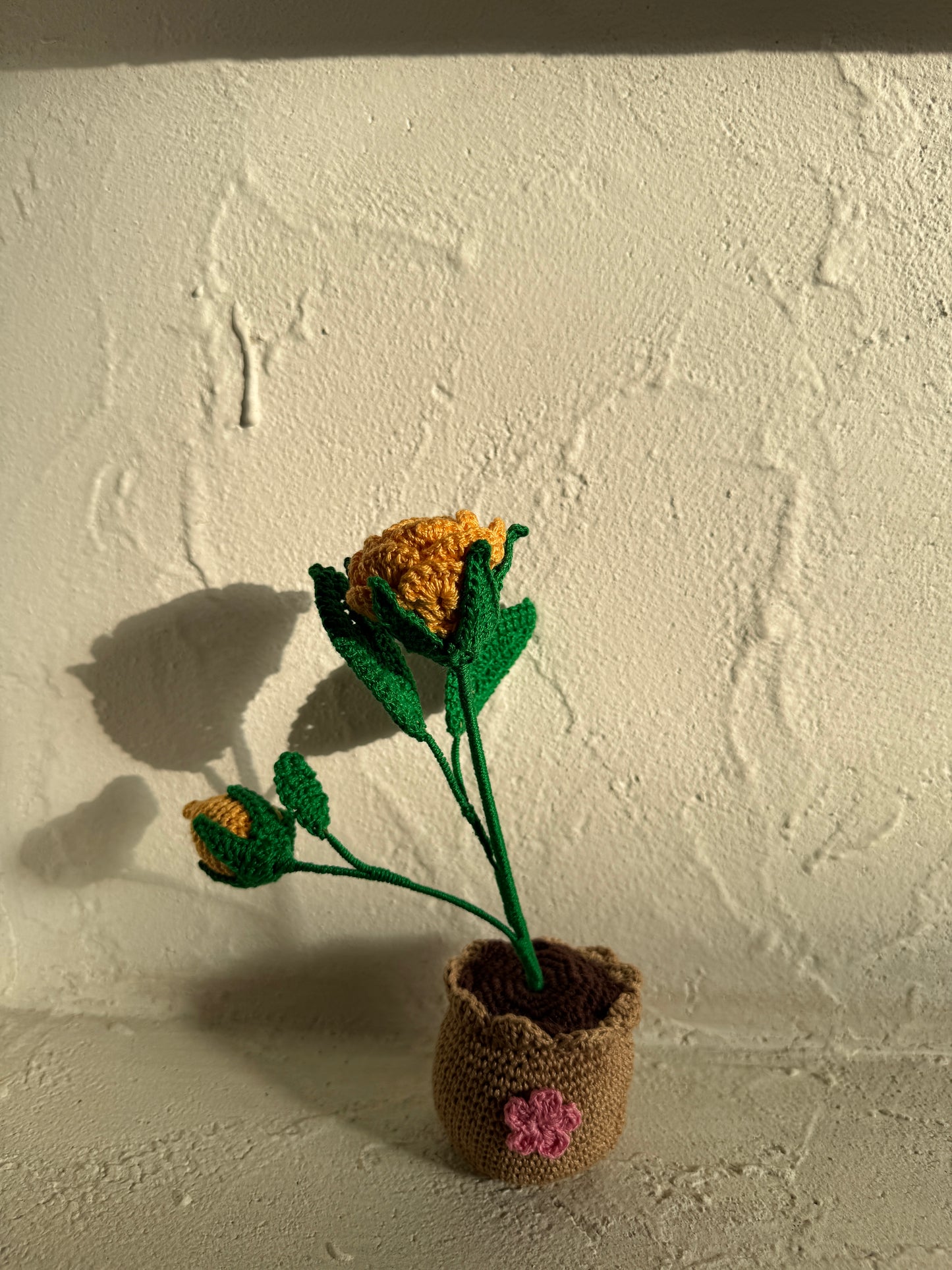 Marigold Small Flower Pot – Handmade Crochet