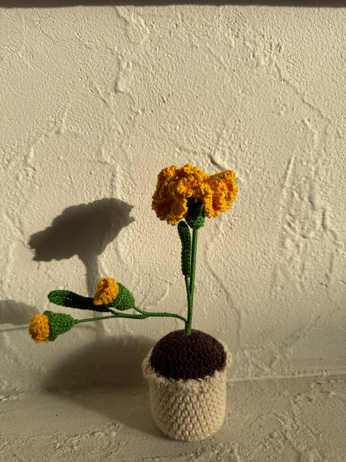 Marigold Small Flower Pot – Handmade Crochet