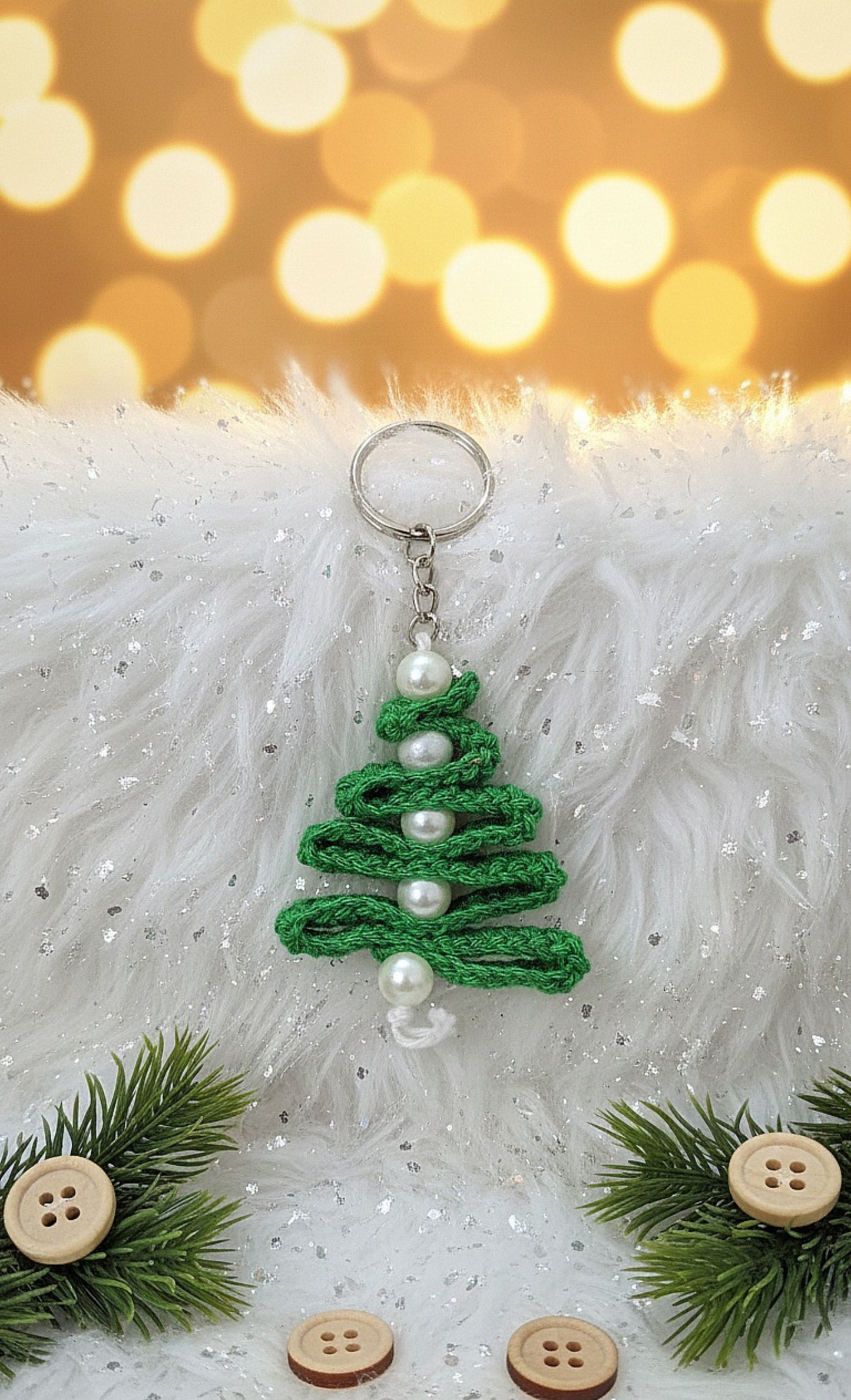 Crochet Christmas Tree Keychain 🎀🎄