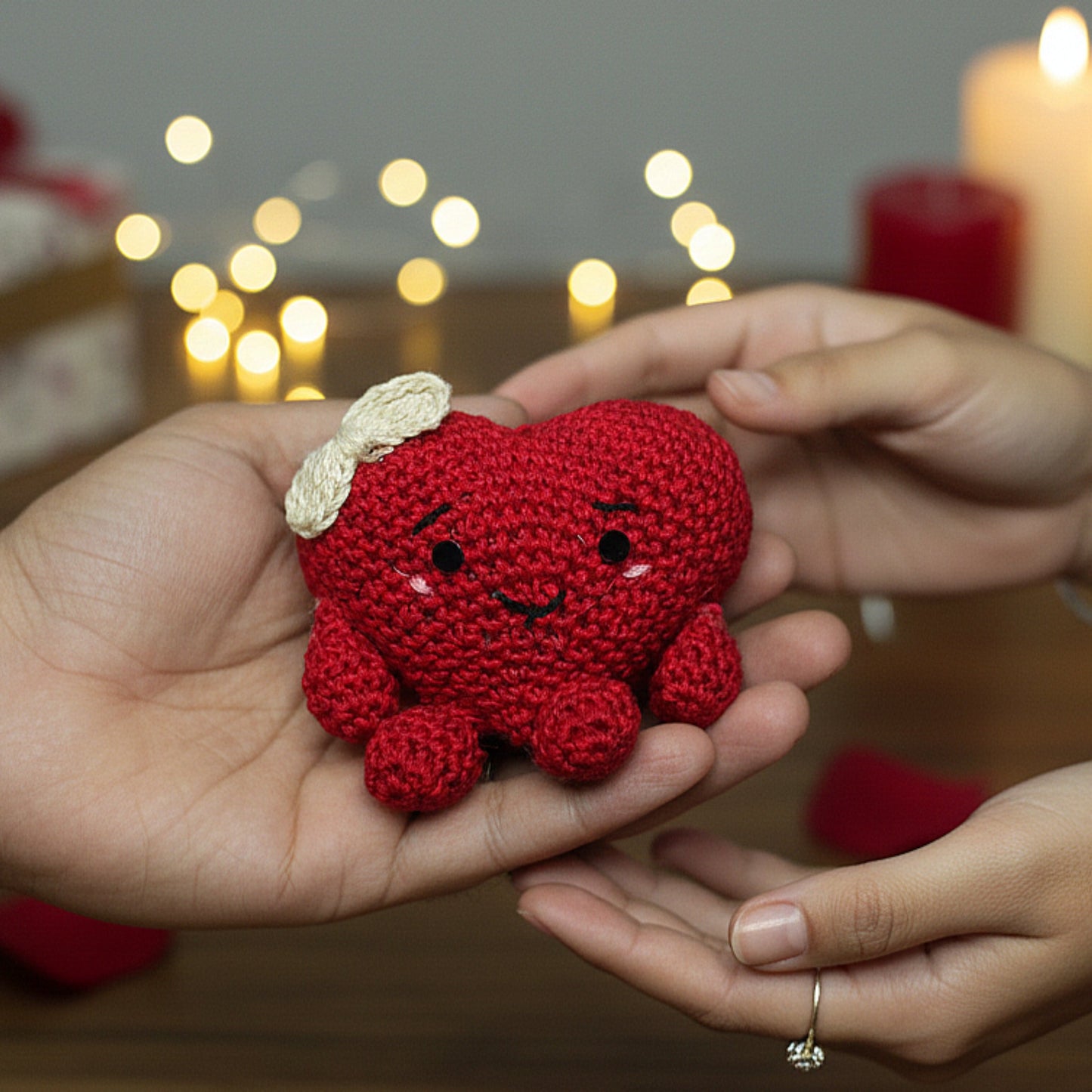 Mini Crochet Heart Plushie – Unique Handmade Gift for Loved Ones ❤️✨