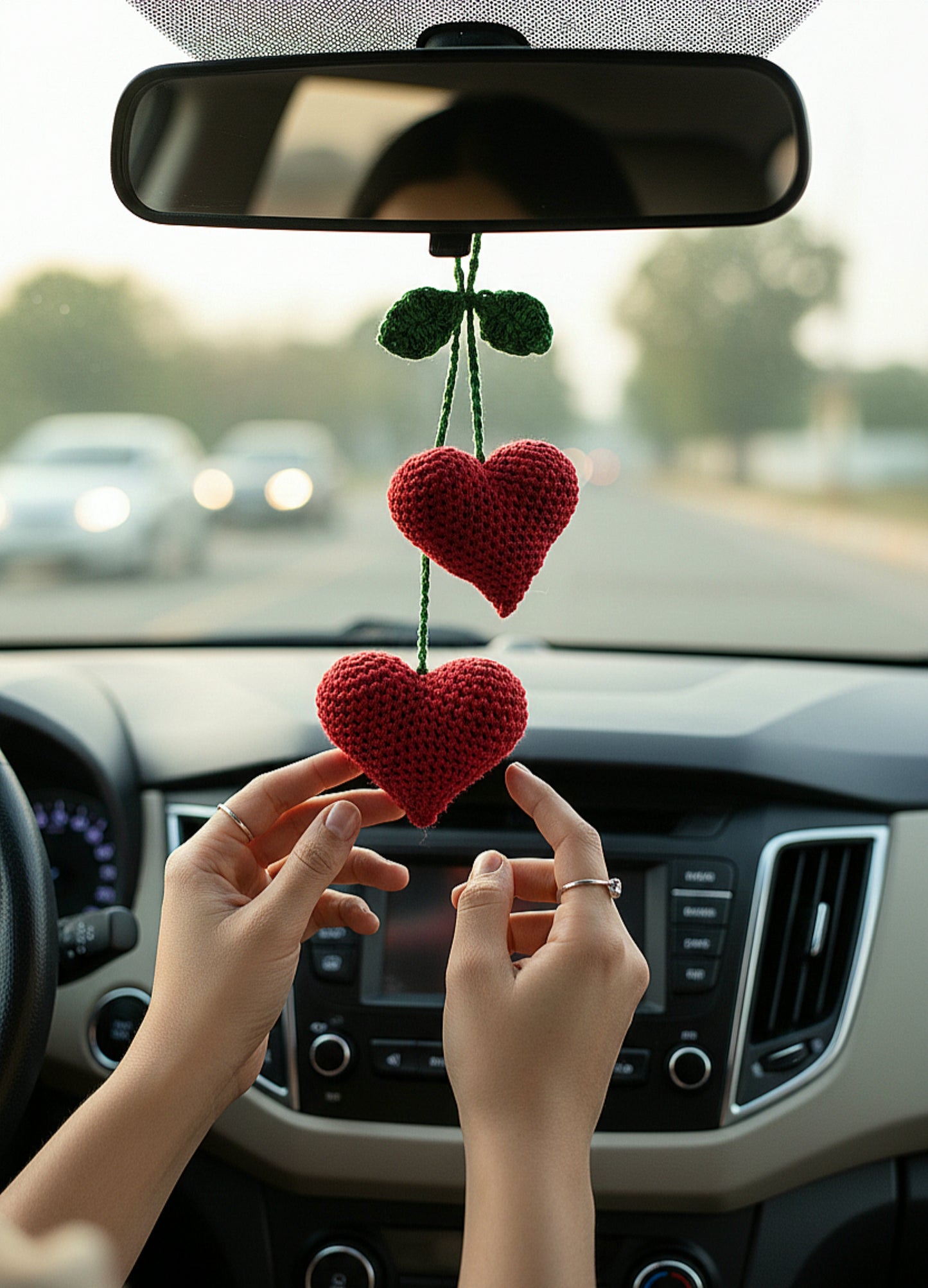Crochet Heart Car Décor ❤️