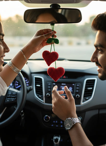 Crochet Heart Car Décor ❤️