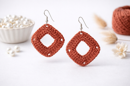 Boho Geometry Crochet Drops 🤎